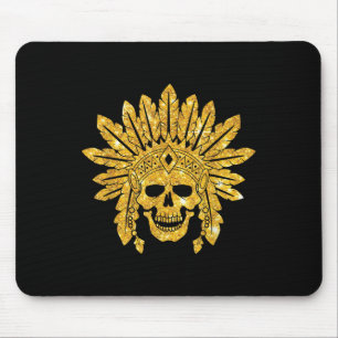 Native American - Indian - Skull - Authentic - War Mouse Mat