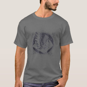 Native American Indian Skull Feather Headdress Art T-Shirt