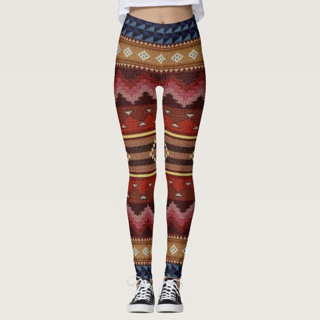 Native American Indian Southwest Gym Girls/Womens Leggings (Front)
