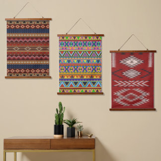 Native American Indian Southwest Set of 3 Hanging Tapestry