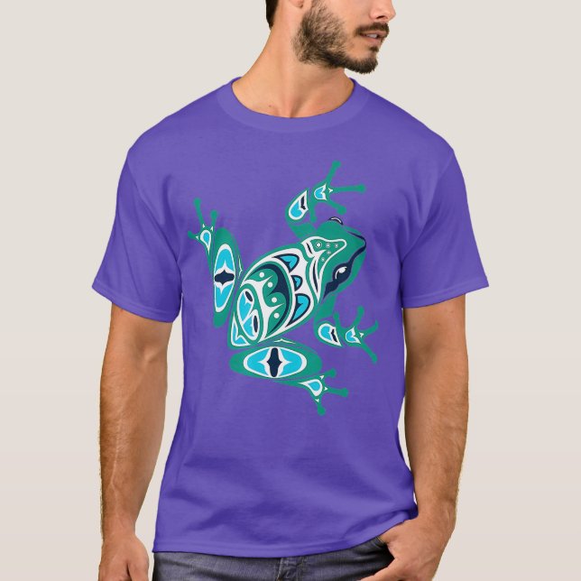 Native American Indian Style Art Frog Pacific T-Shirt (Front)