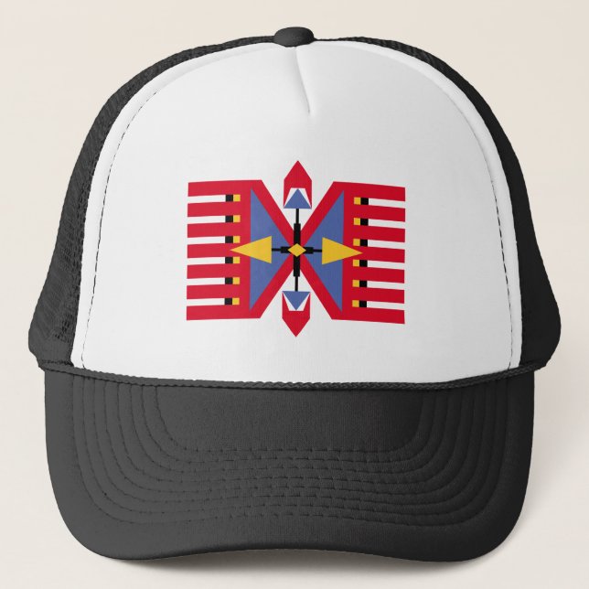 native american indian traditional textile motif s trucker hat (Front)