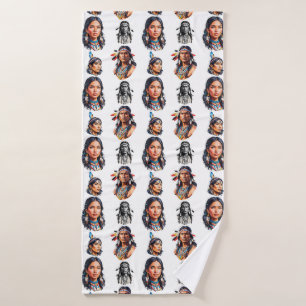 Native American Indian Tribe Pattern Design Bath Towel