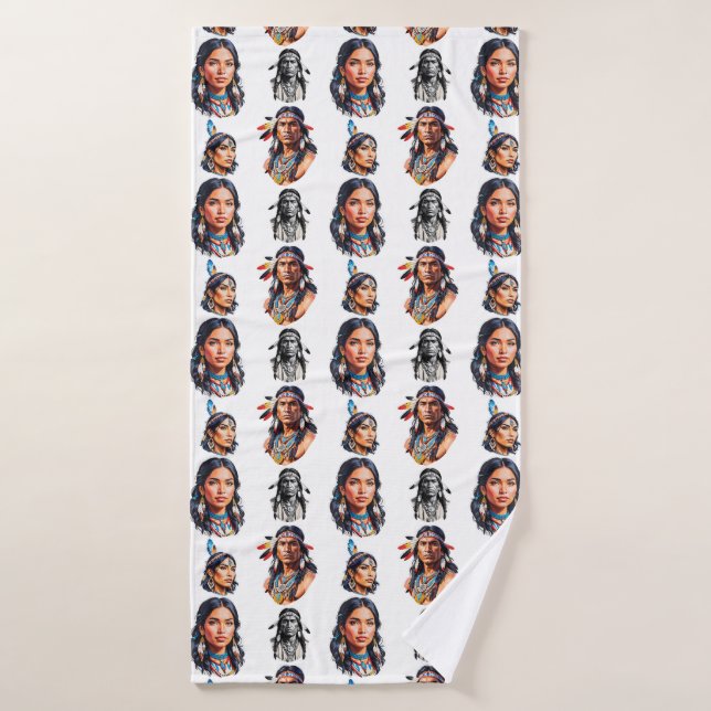 Native American Indian Tribe Pattern Design  Bath Towel (Bath Towel)