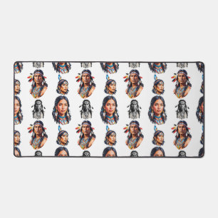 Native American Indian Tribe Pattern Design Desk Mat