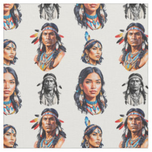 Native American Indian Tribe Pattern Design Fabric