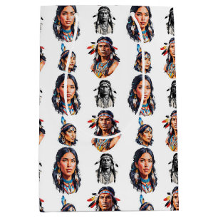 Native American Indian Tribe Pattern Design Medium Gift Bag