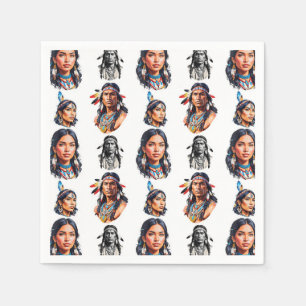 Native American Indian Tribe Pattern Design Napkin