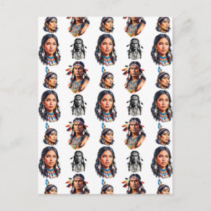 Native American Indian Tribe Pattern Design Postcard