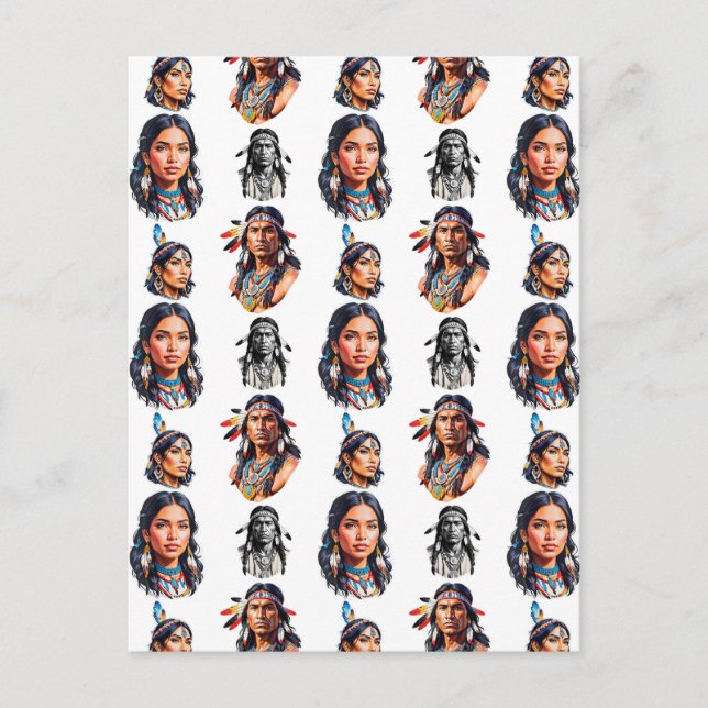 Native American Indian Tribe Pattern Design  Postcard (Front)