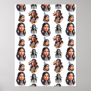 Native American Indian Tribe Pattern Design Poster