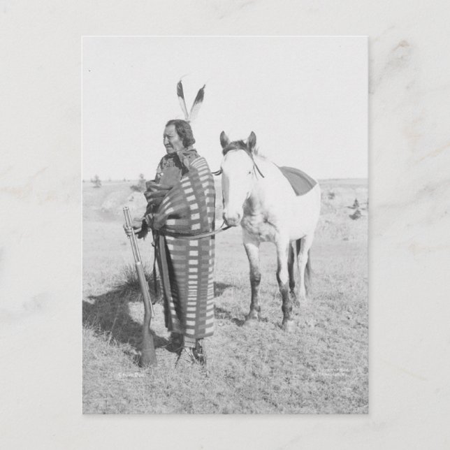 Native American Indian Vintage Portrait Postcard (Front)