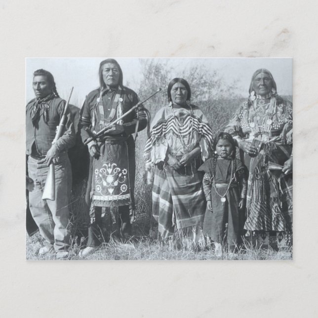 Native American Indian Vintage Portrait Postcard (Front)
