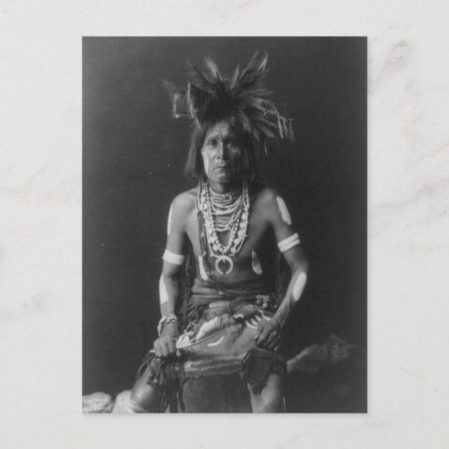 Native American Indian Vintage Portrait Postcard (Front)