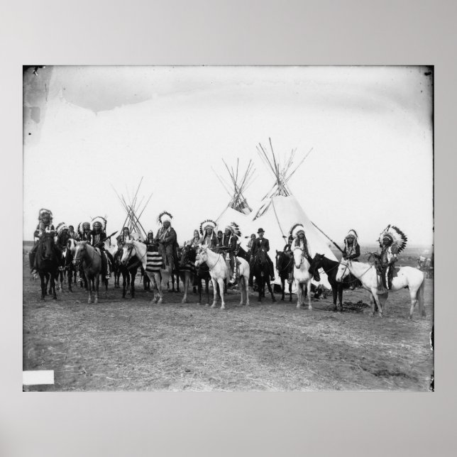 Native American Indian Vintage Portrait Poster (Front)