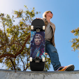 NATIVE AMERICAN INDIAN WARRIOR SKATEBOARD DECK