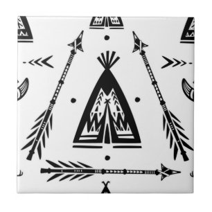 Native American Indian Wigwam Arrows Tile