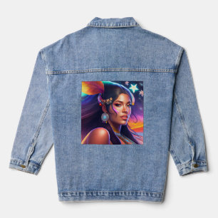 NATIVE AMERICAN INDIAN WOMAN Denim jean Jacket