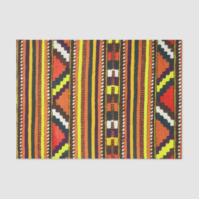 Native American Indian yellow design Tissue Paper (Front)