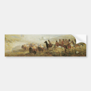 Native American Indians Buffalos Bumper Sticker