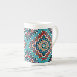 Native American Indians Navajo Mosaic Pattern  Bone China Mug