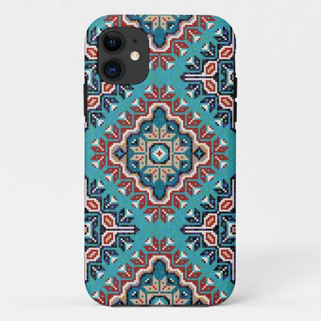 Native American Indians Navajo Mosaic Pattern Case-Mate iPhone Case (Back)