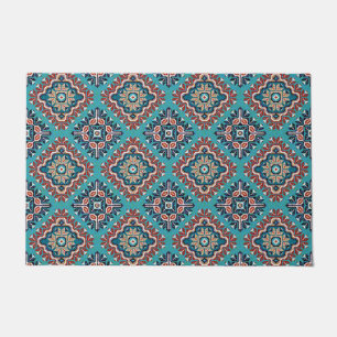 Native American Indians Navajo Mosaic Pattern Doormat