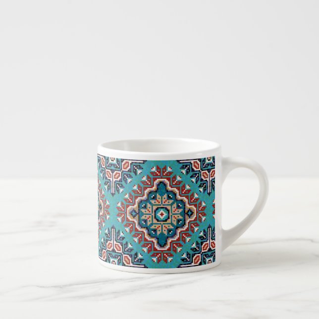 Native American Indians Navajo Mosaic Pattern Espresso Cup (Right)