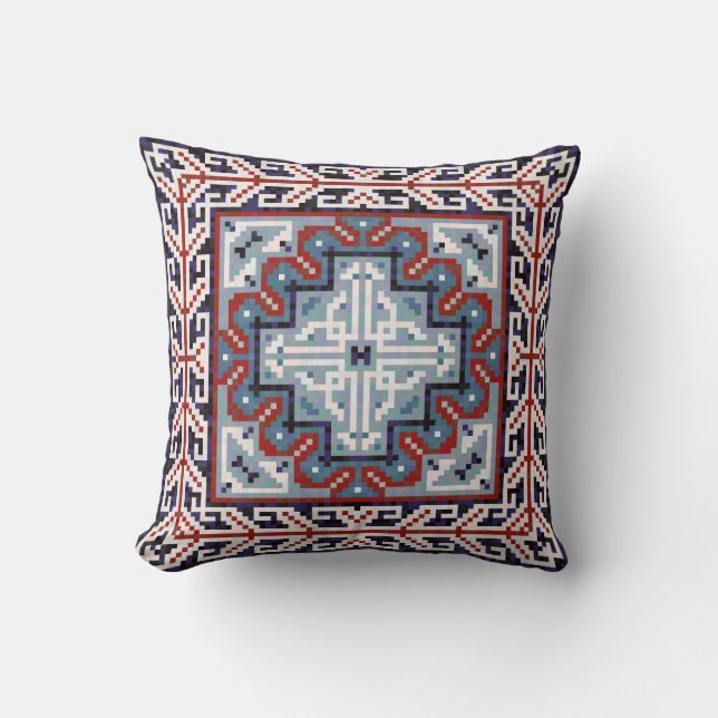 Native American Indians Navajo Pattern Cushion (Front)