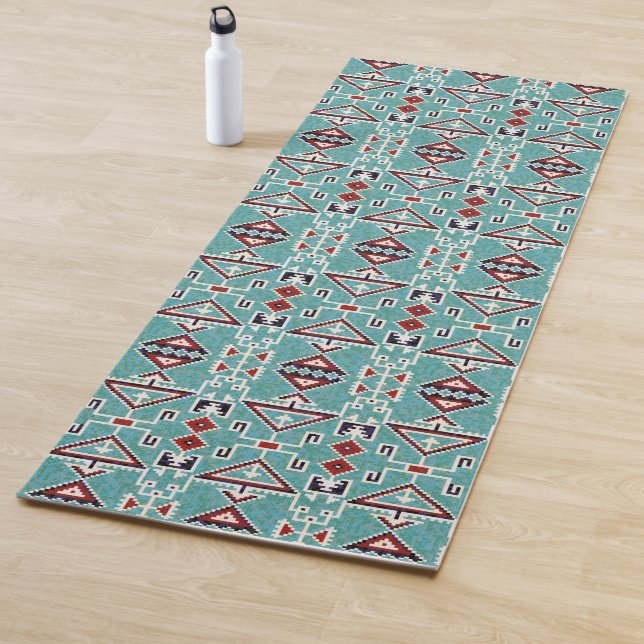 Native American Indians Navajo Pattern Yoga Mat (In Situ)
