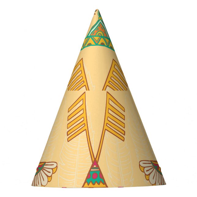 Native American Indigenous Ornamental Background. Party Hat (Front)