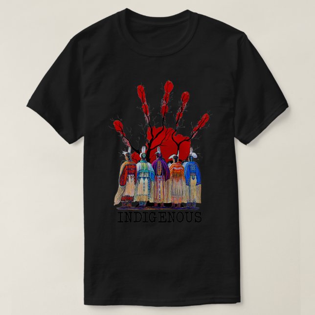 Native American Indigenous Red Hand Women Gifts  T-Shirt (Design Front)