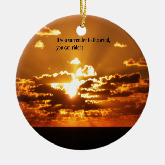 Native American Inspirational quotes Ceramic Tree Decoration (Front)