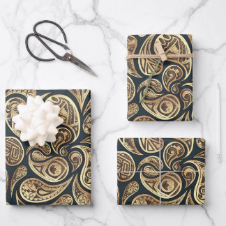 Native American inspired Paisley Pattern  Wrapping Paper Sheet