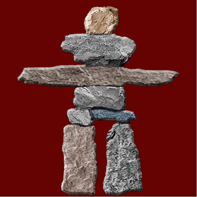 Native American Inuit Inukshuk Sculpted Gift Photo Sculpture Magnet (Front)
