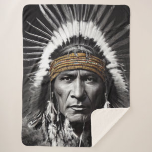 Native American Iroquois Sherpa Blanket