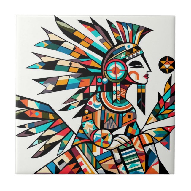 Native American Kachina Dancer Art Tile (Front)