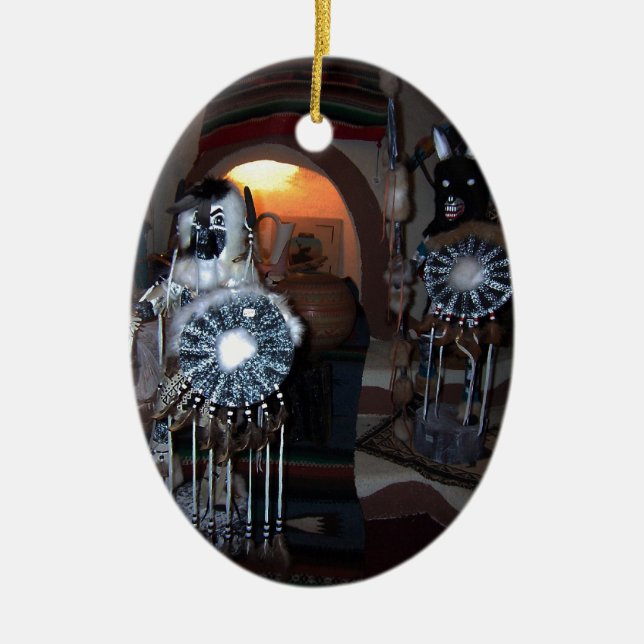 Native American Kachina Dolls Ceramic Tree Decoration (Front)