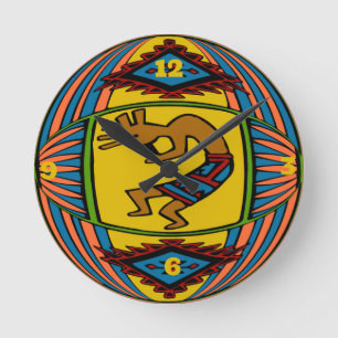 Native American KOKOPELLI Round Clock