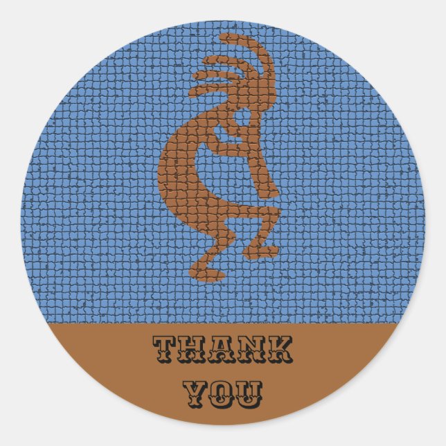 Native American Kokopelli Symbol General Thank You Classic Round Sticker (Front)