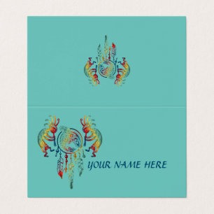 Native American Kokopelli Whale Dreamcatcher 1 Business Card