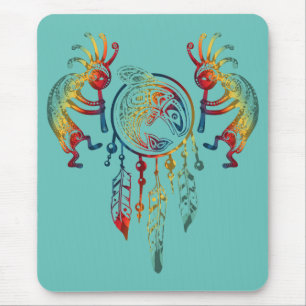 Native American Kokopelli Whale Dreamcatcher 1 Mouse Mat