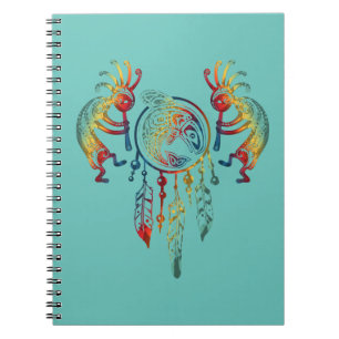 Native American Kokopelli Whale Dreamcatcher 1 Notebook
