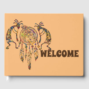Native American Kokopelli Whale Dreamcatcher 2 Guest Book