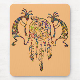 Native American Kokopelli Whale Dreamcatcher 2 Mouse Mat