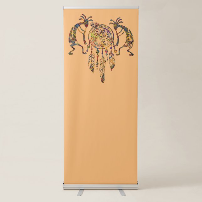 Native American Kokopelli Whale Dreamcatcher 2 Retractable Banner (Front)