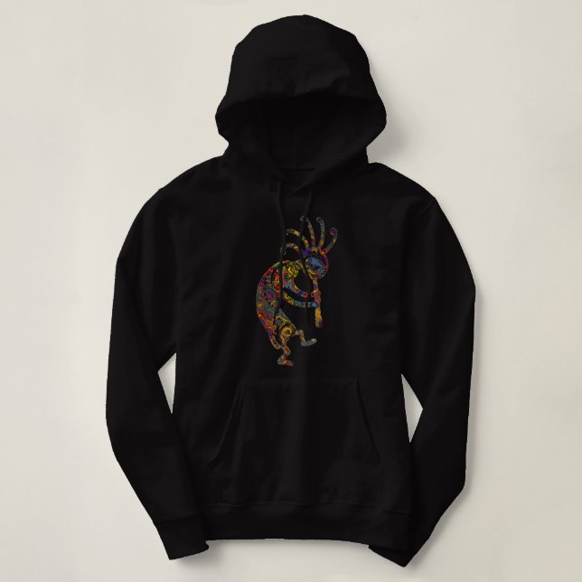 Native American Kokopelli With Ornaments.png Hoodie (Design Front)