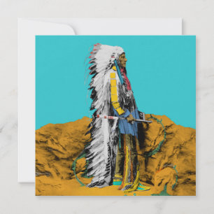 Native American Lakota Sioux Flat Greeting Card