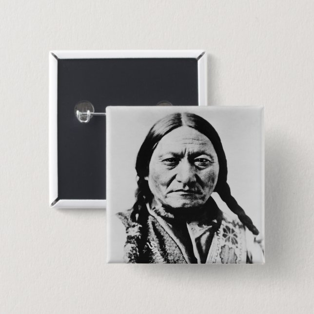 Native American: Lakota Sitting Bull Fort Buford 15 Cm Square Badge (Front & Back)