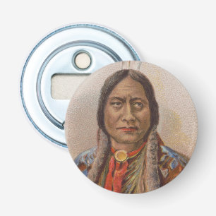 Native American: Lakota Sitting Bull, Smoking Ad Bottle Opener
